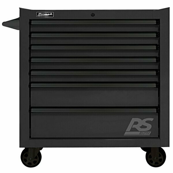 Homak RS Pro 36'' Black 7-Drawer Roller Cabinet BK04036070 571BK04036070